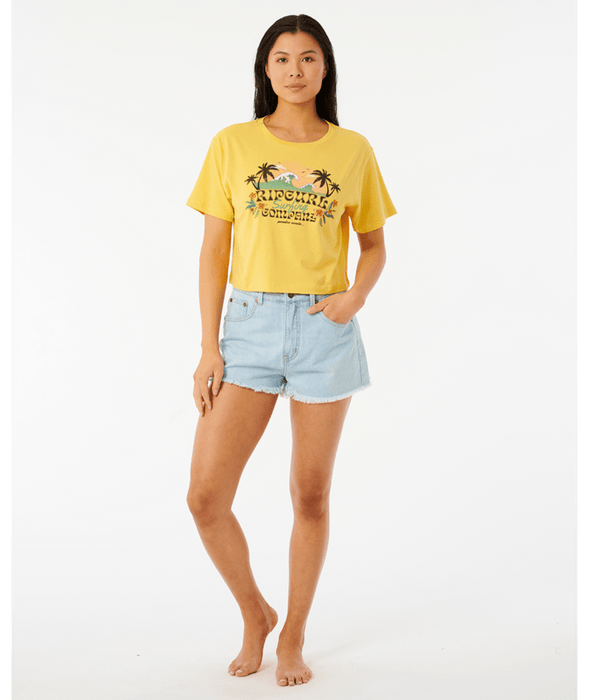 Rip Curl Brazilian Soul Crop Tee-Light Yellow