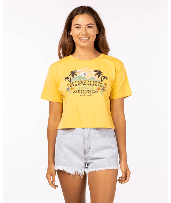 Rip Curl Brazilian Soul Crop Tee-Light Yellow