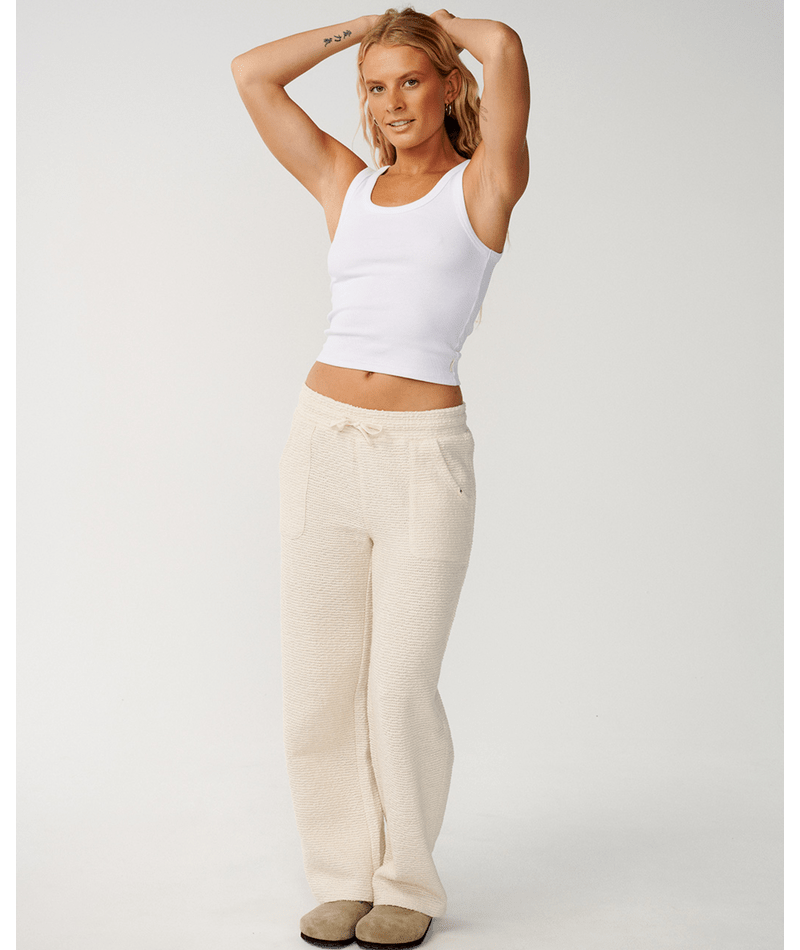 Rip Curl Cala Nights Textured Pants-Natural
