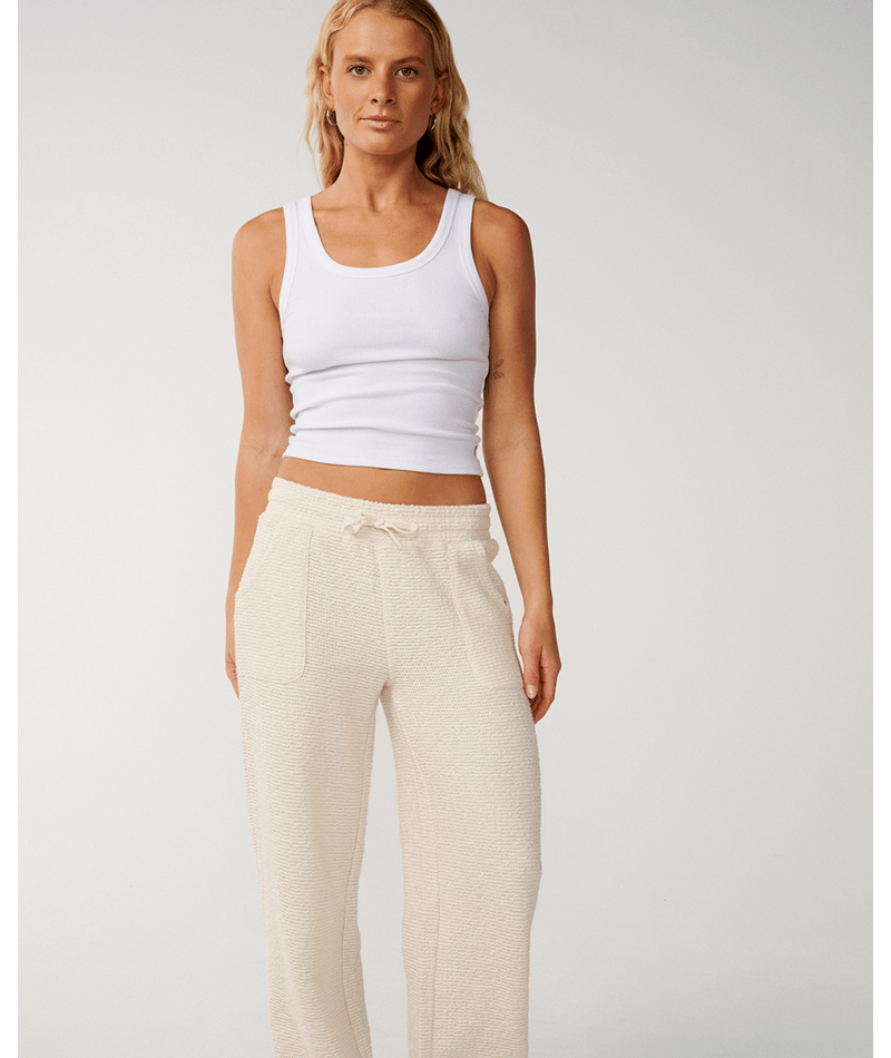 Rip Curl Cala Nights Textured Pants-Natural