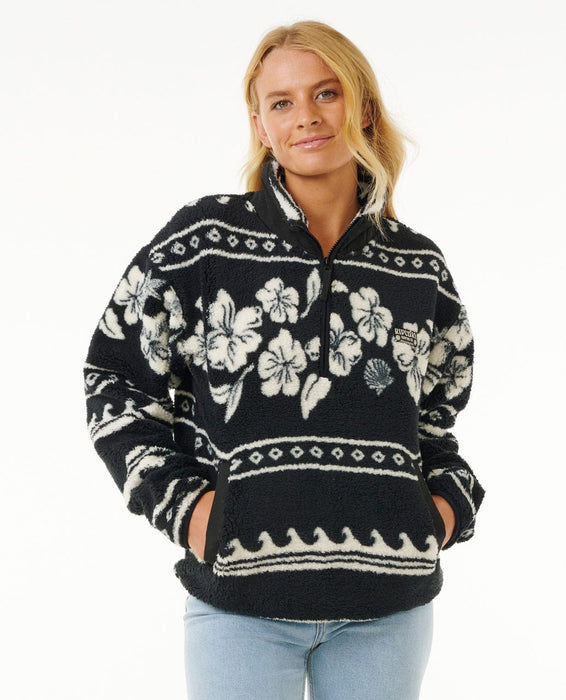 Rip Curl Soleil Polar Fleece 1/4 Zip Jacket-Black — REAL Watersports