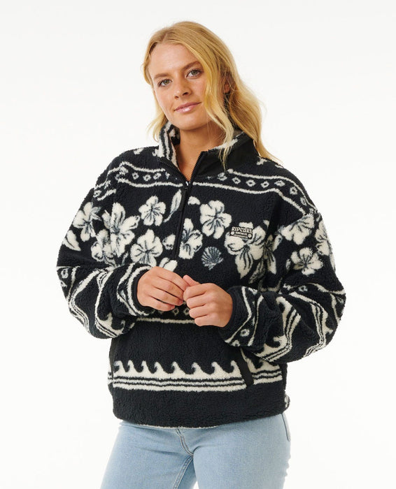 Rip Curl Soleil Polar Fleece 1/4 Zip Jacket-Black