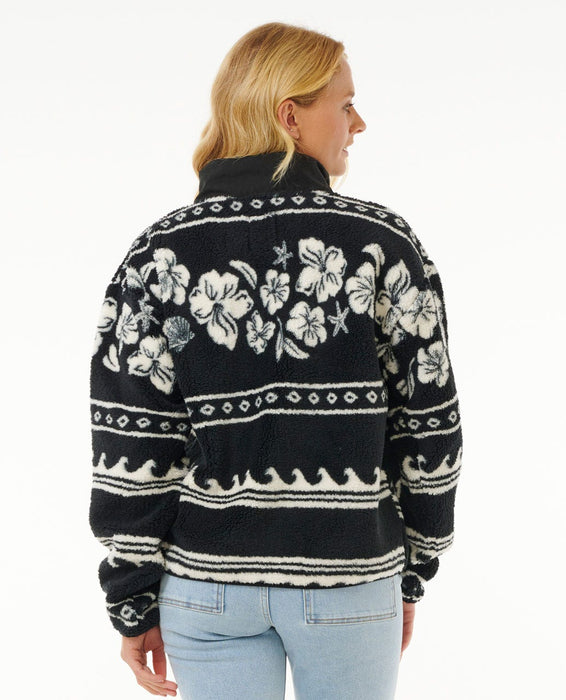Rip Curl Soleil Polar Fleece 1/4 Zip Jacket-Black — REAL Watersports
