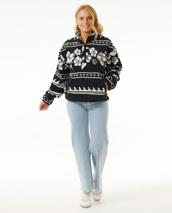 Rip Curl Soleil Polar Fleece 1/4 Zip Jacket-Black