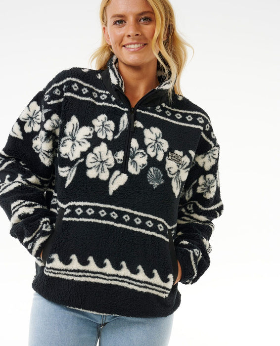 Rip Curl Soleil Polar Fleece 1/4 Zip Jacket-Black
