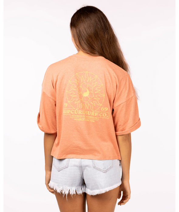 Rip Curl Better Days Heritage Crop Tee-Dusty Pink