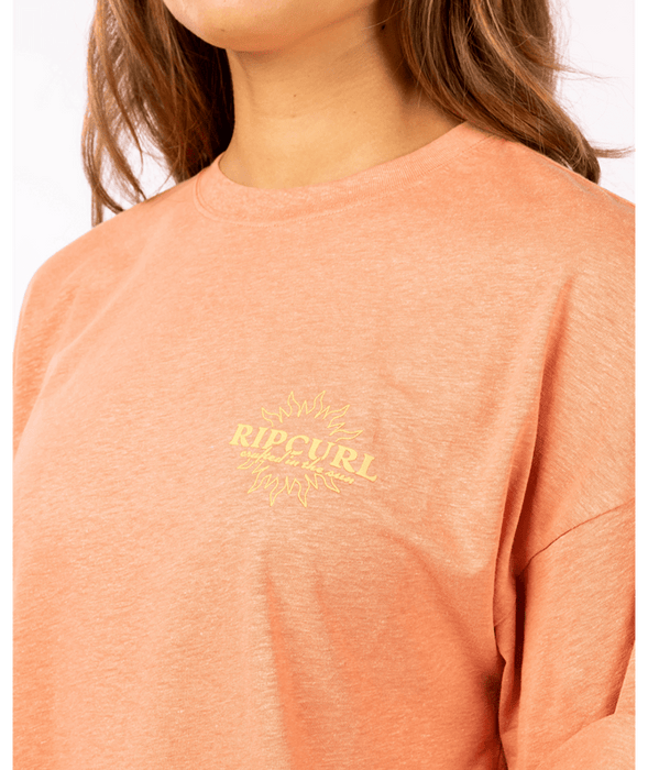 Rip Curl Better Days Heritage Crop Tee-Dusty Pink