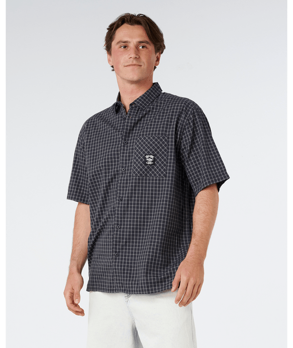 Rip Curl Liquid Trips Check Shirt-Washed Black