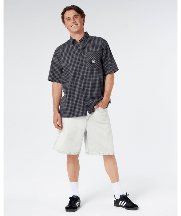 Rip Curl Liquid Trips Check Shirt-Washed Black