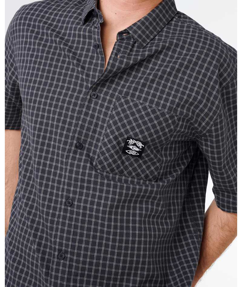 Rip Curl Liquid Trips Check Shirt-Washed Black