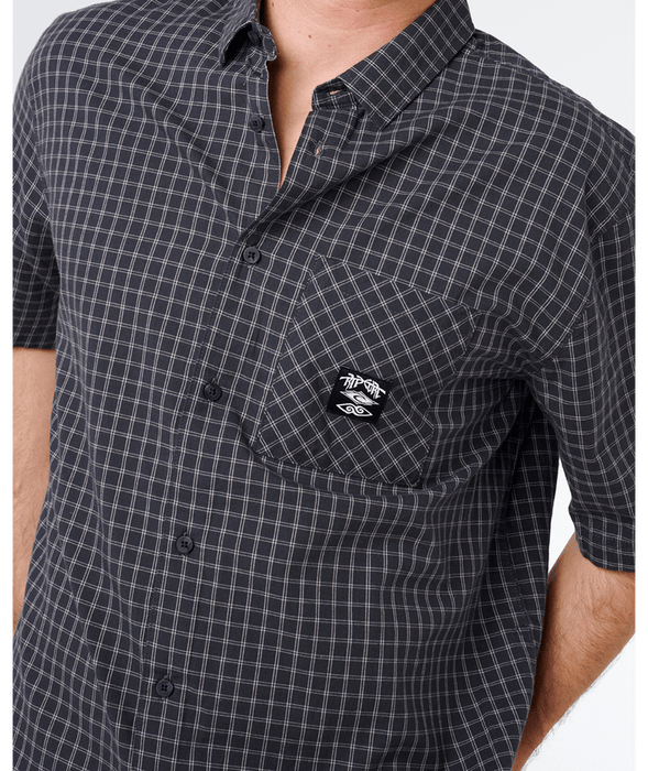 Rip Curl Liquid Trips Check Shirt-Washed Black
