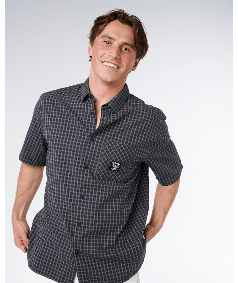 Rip Curl Liquid Trips Check Shirt-Washed Black