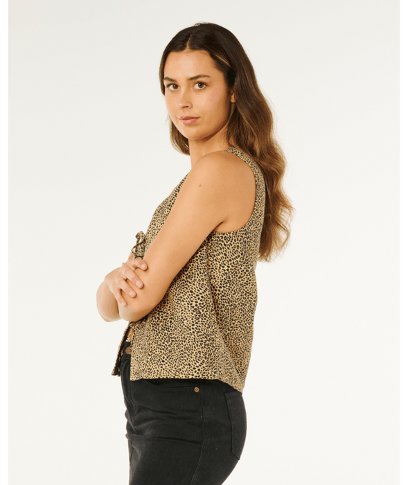 Rip Curl Animal Instincts Tie Tank-Natural