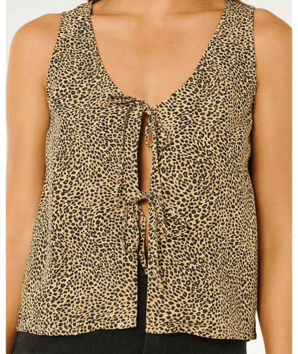 Rip Curl Animal Instincts Tie Tank-Natural