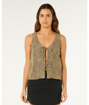 Rip Curl Animal Instincts Tie Tank-Natural
