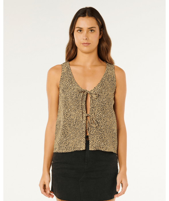 Rip Curl Animal Instincts Tie Tank-Natural