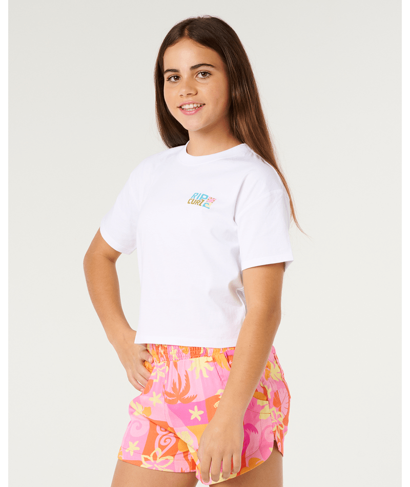 Rip Curl Girls' Catalina Island Crop Tee-White