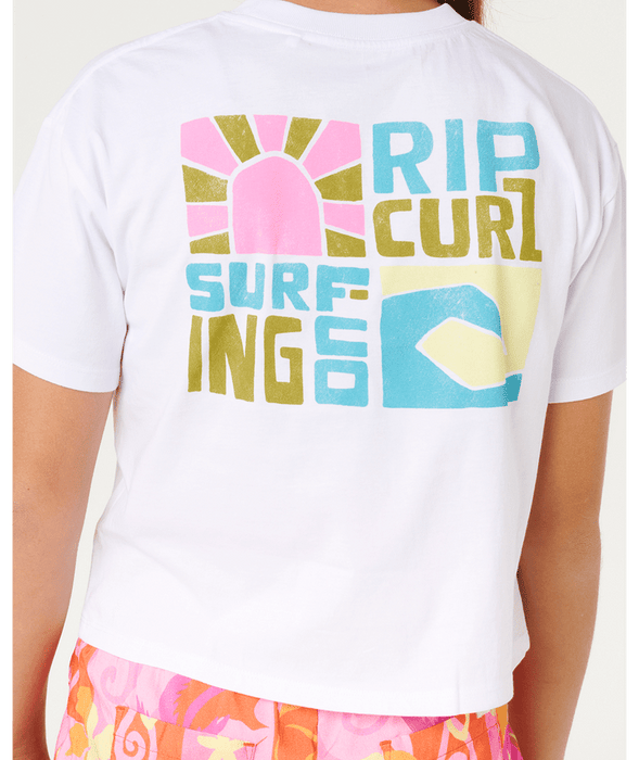 Rip Curl Girls' Catalina Island Crop Tee-White