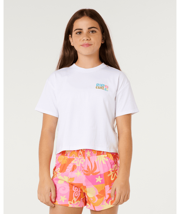 Rip Curl Girls' Catalina Island Crop Tee-White