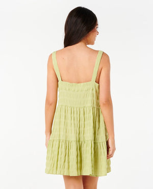 Rip Curl Cala Nights Seersucker Mini Dress-Sage