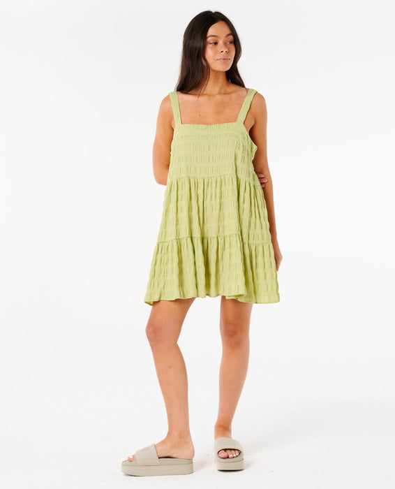 Rip Curl Cala Nights Seersucker Mini Dress-Sage
