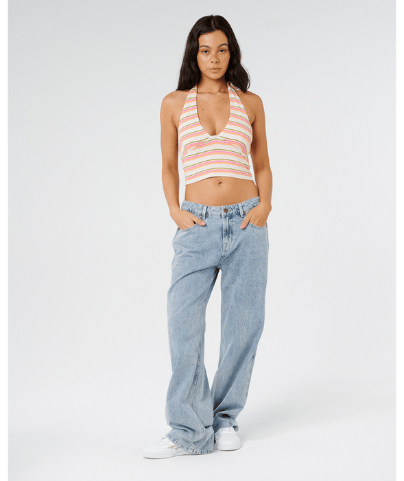 Rip Curl Topanga Canyon Rib Halter Tank-Peach