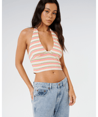 Rip Curl Topanga Canyon Rib Halter Tank-Peach