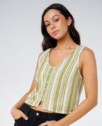 Rip Curl Premium Surf Stripe Tank-Olive