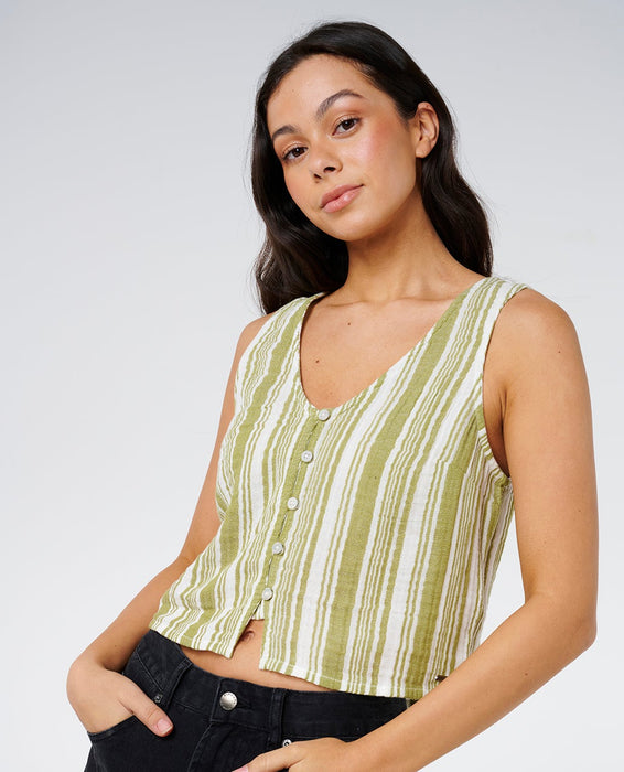 Rip Curl Premium Surf Stripe Tank-Olive