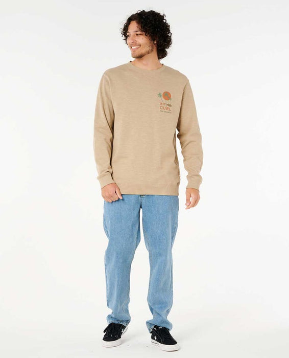Rip Curl AOTS - Cody Welsh Crew Sweatshirt-Light Khaki