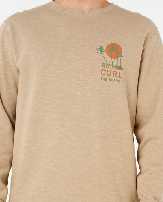 Rip Curl AOTS - Cody Welsh Crew Sweatshirt-Light Khaki