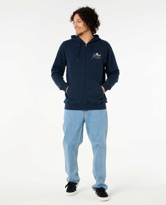 Rip Curl AOTS - Cody Welsh Zip Thru Sweatshirt-Navy