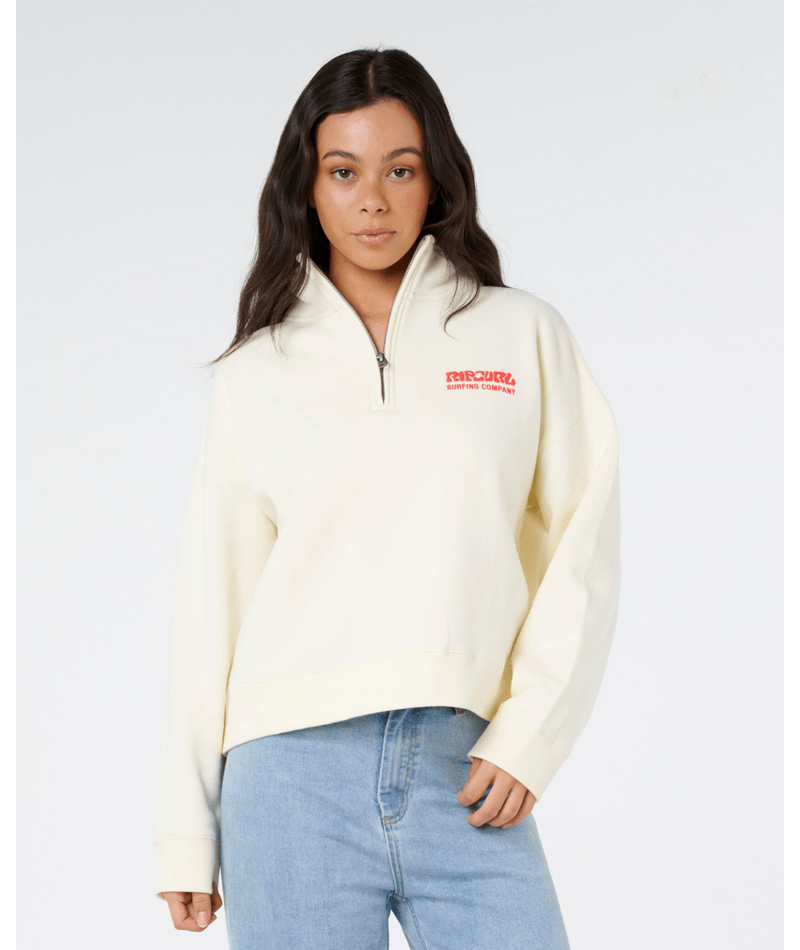 Rip Curl Surf Puff 1/4 Zip Sweatshirt-Cayenne