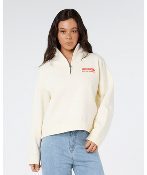 Rip Curl Surf Puff 1/4 Zip Sweatshirt-Cayenne