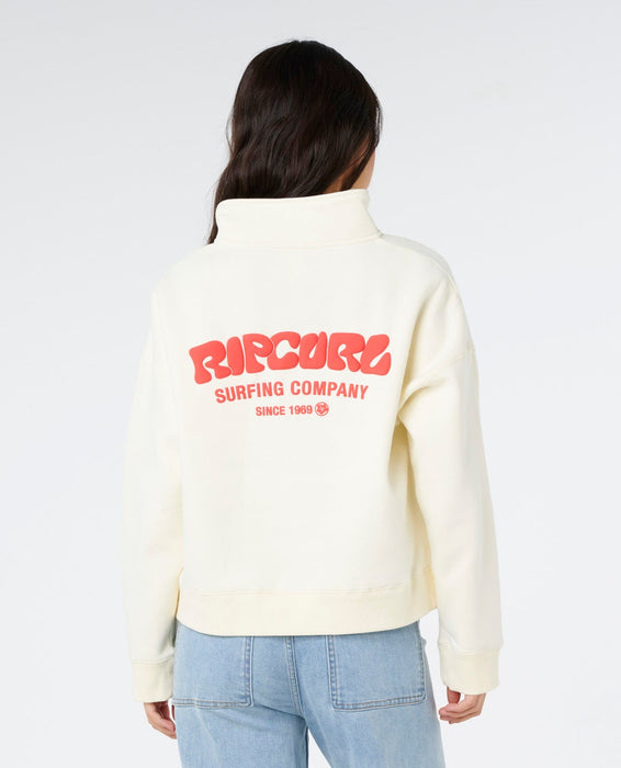 Rip Curl Surf Puff 1/4 Zip Sweatshirt-Cayenne