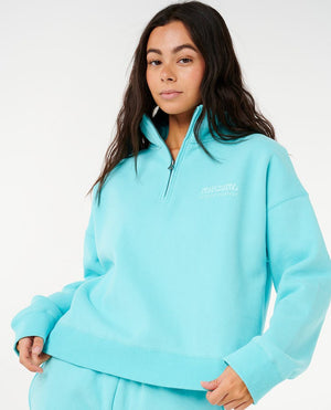 Rip Curl Surf Puff 1/4 Zip Sweatshirt-Electric Blue