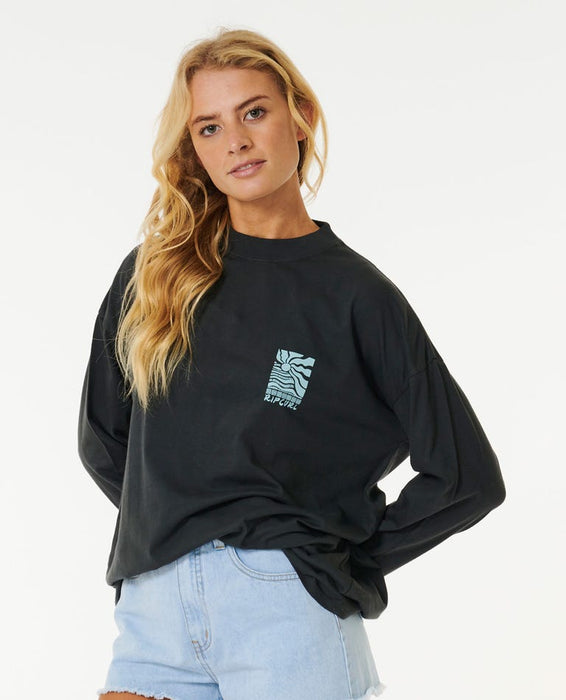 Rip Curl Ripple Oversize L/S Tee-Phantom