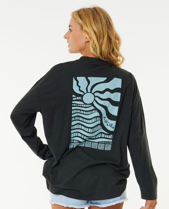 Rip Curl Ripple Oversize L/S Tee-Phantom