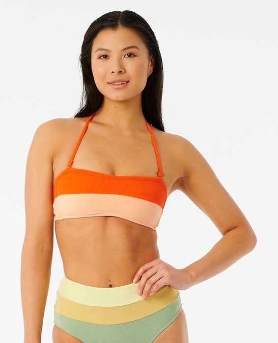 Rip Curl Surf Revival Bandeau Top-Hot Orange