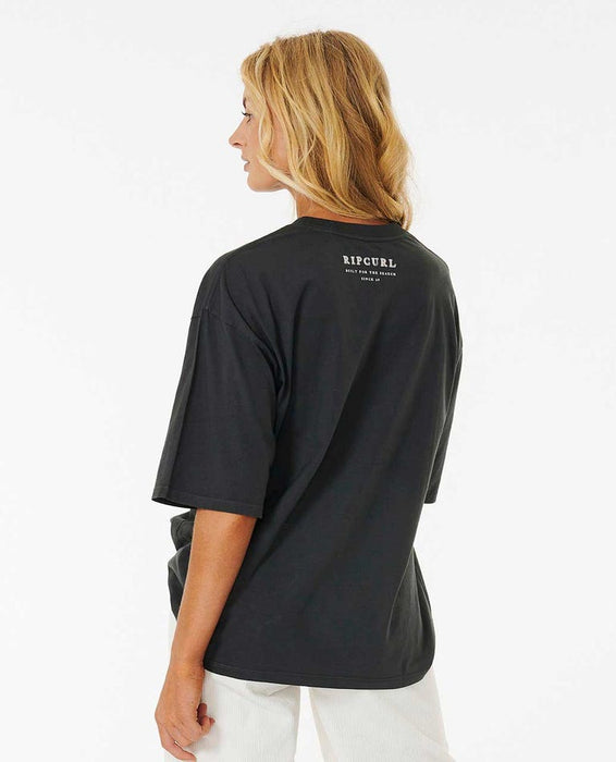 Rip Curl Midnight Heritage Tee-Washed Black