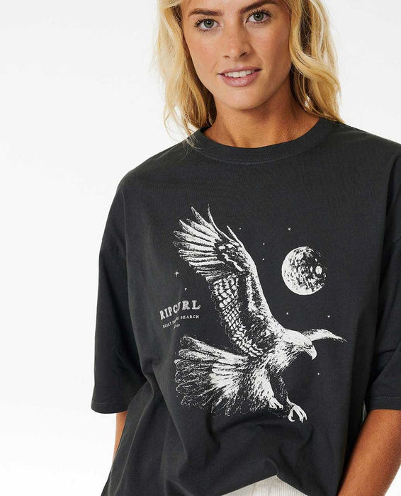 Rip Curl Midnight Heritage Tee-Washed Black