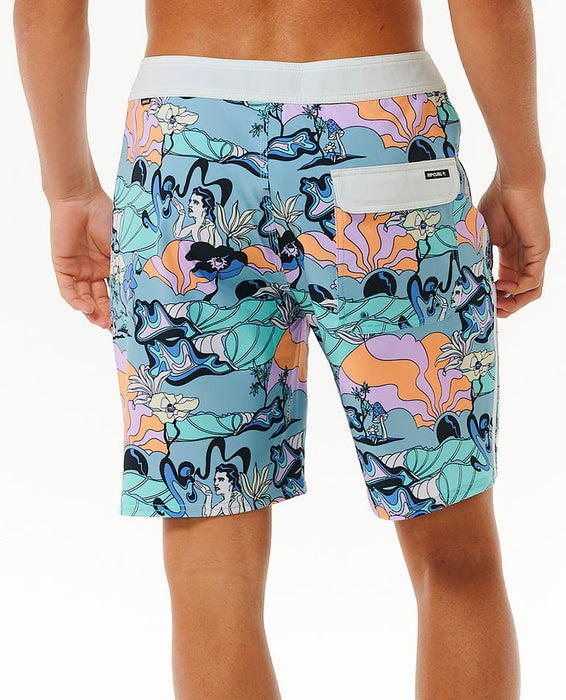 Rip Curl Mirage Postcards Boardshorts-Dusty Blue