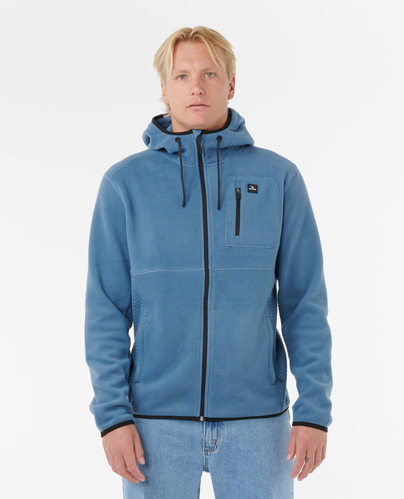 Rip Curl Departed Polar Fleece Zip Thru Jacket-Bluefin