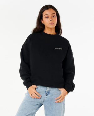 Rip Curl Neon Diamond Heritage Crew Sweatshirt-Black