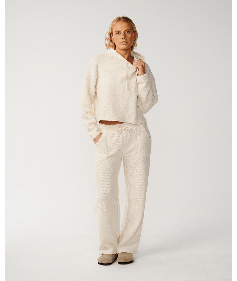 Rip Curl Cala Nights Textured Hooded Sweatshirt-Natural