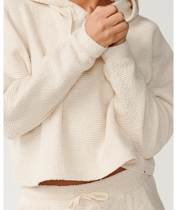 Rip Curl Cala Nights Textured Hooded Sweatshirt-Natural