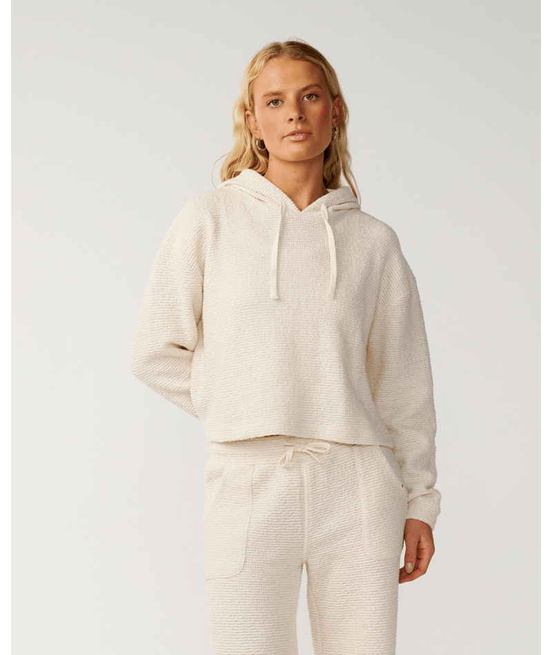 Rip Curl Cala Nights Textured Hooded Sweatshirt-Natural