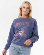 Rip Curl Surf Dept. Relaxed Raglan Crew Sweatshirt-Navy