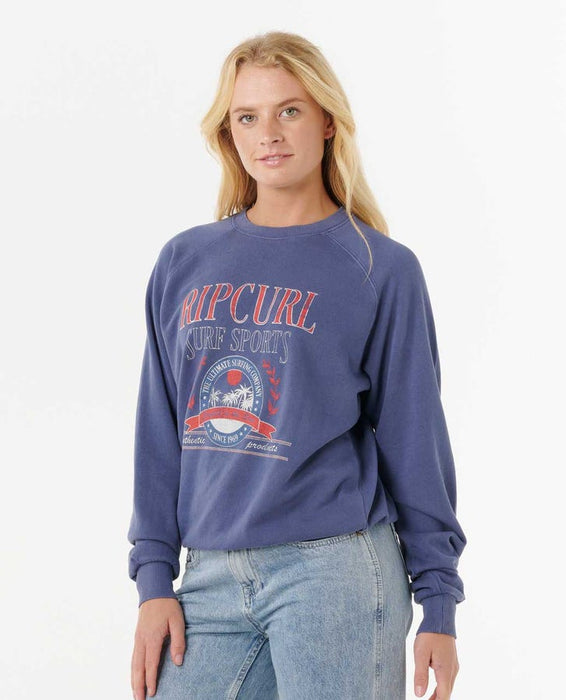 Rip Curl Surf Dept. Relaxed Raglan Crew Sweatshirt-Navy