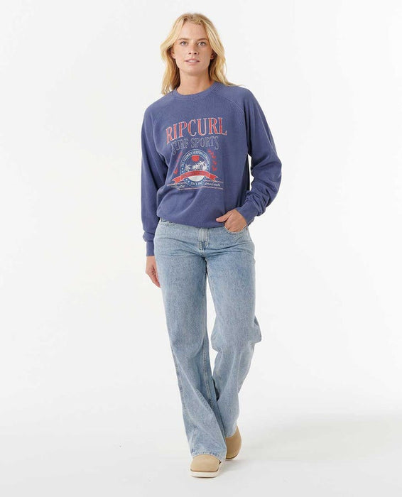 Rip Curl Surf Dept. Relaxed Raglan Crew Sweatshirt-Navy